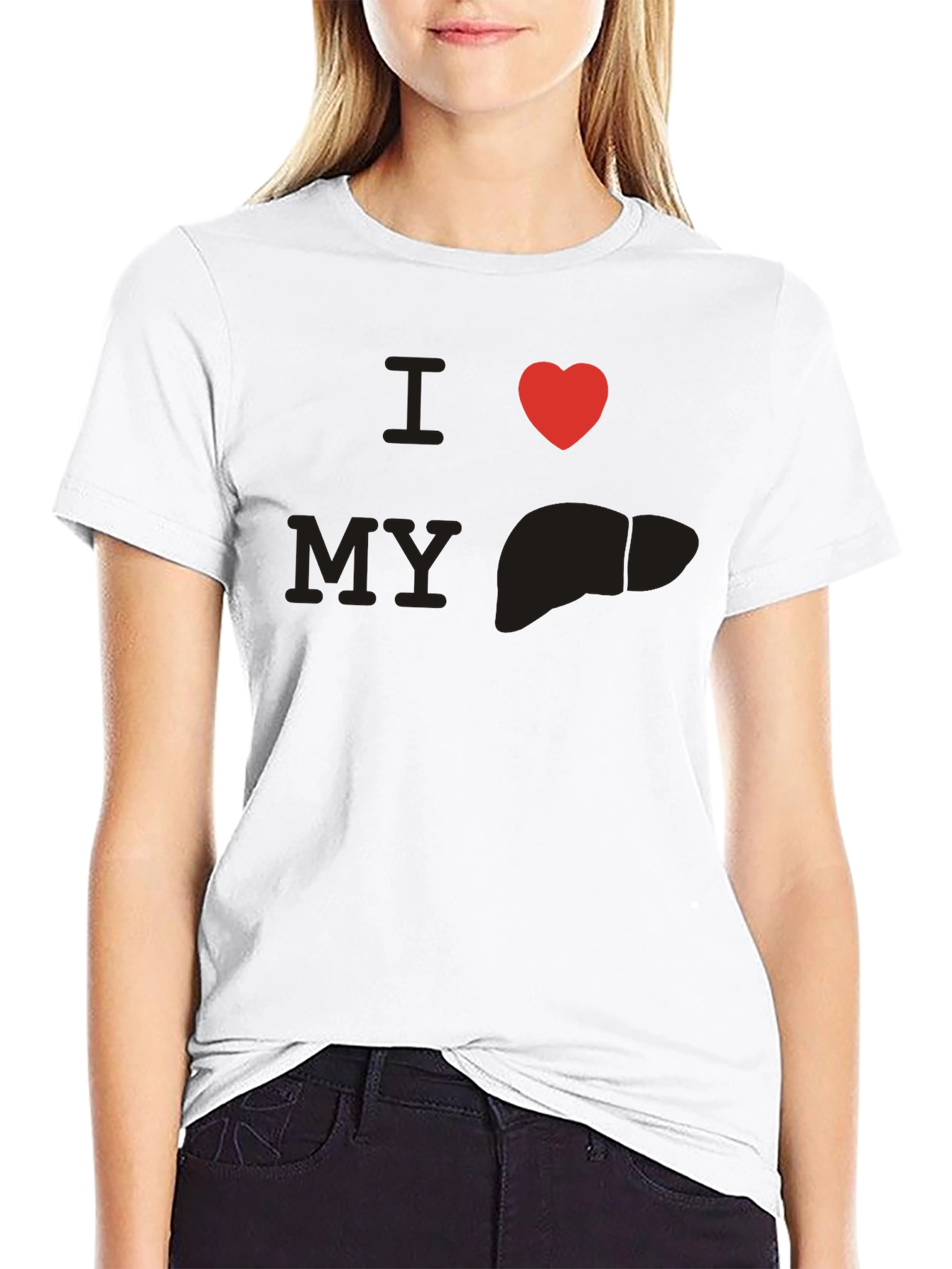 Black I Heart My Liver Tee - Black view 9