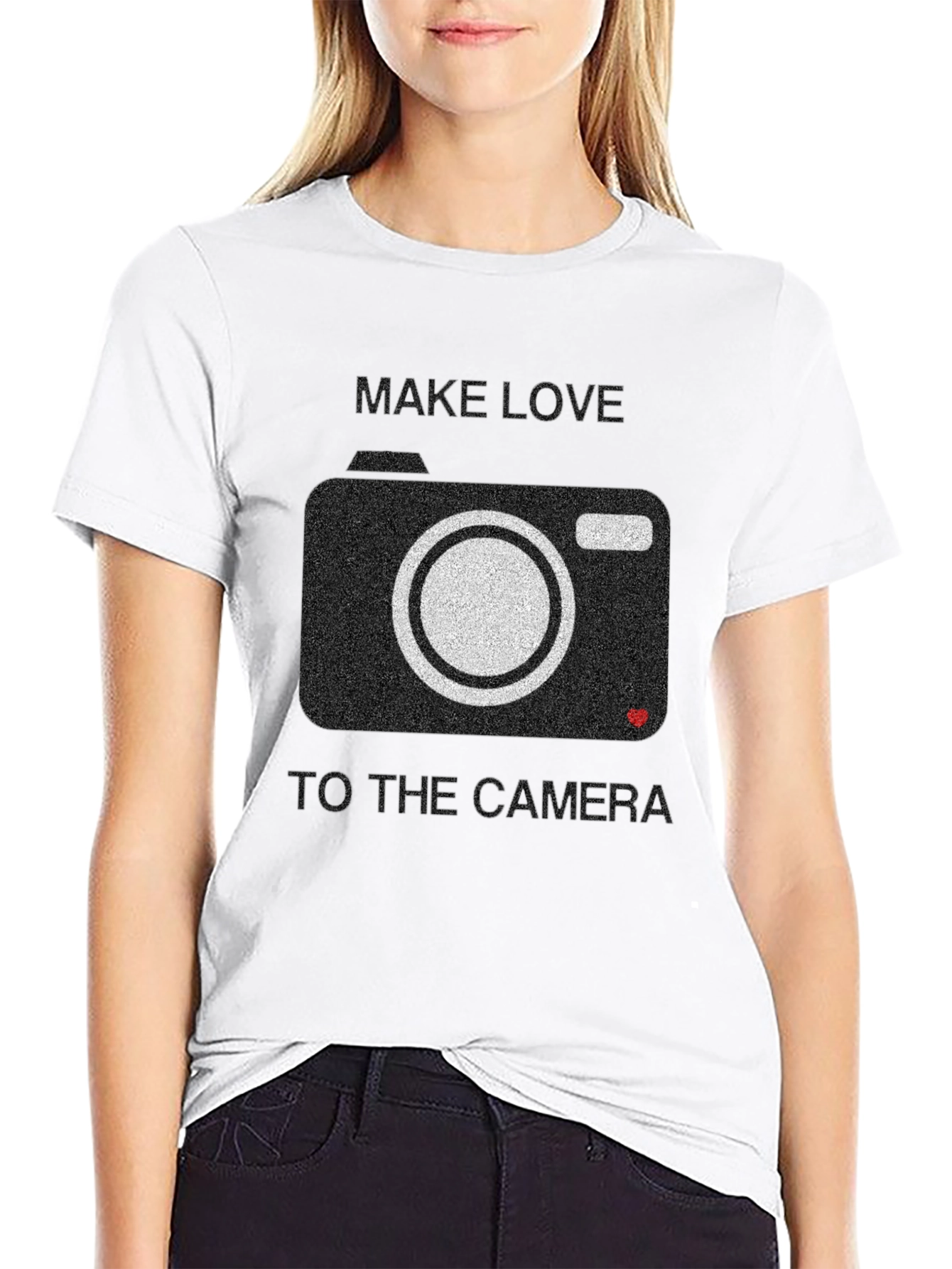 Black Make Love to the Camera Graphic Tee view 9