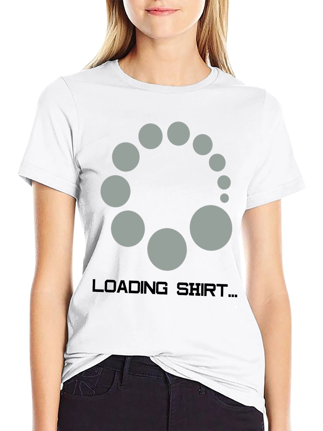 Black Loading Shirt Novelty Graphic Tee view 9