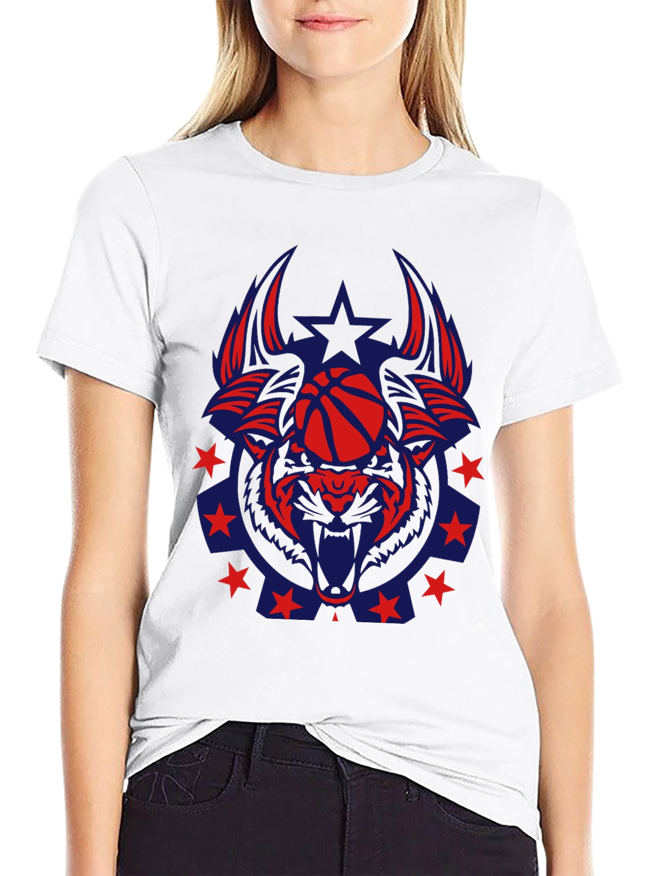Black Wolf Basketball Graphic Tee - Unique Design view 9