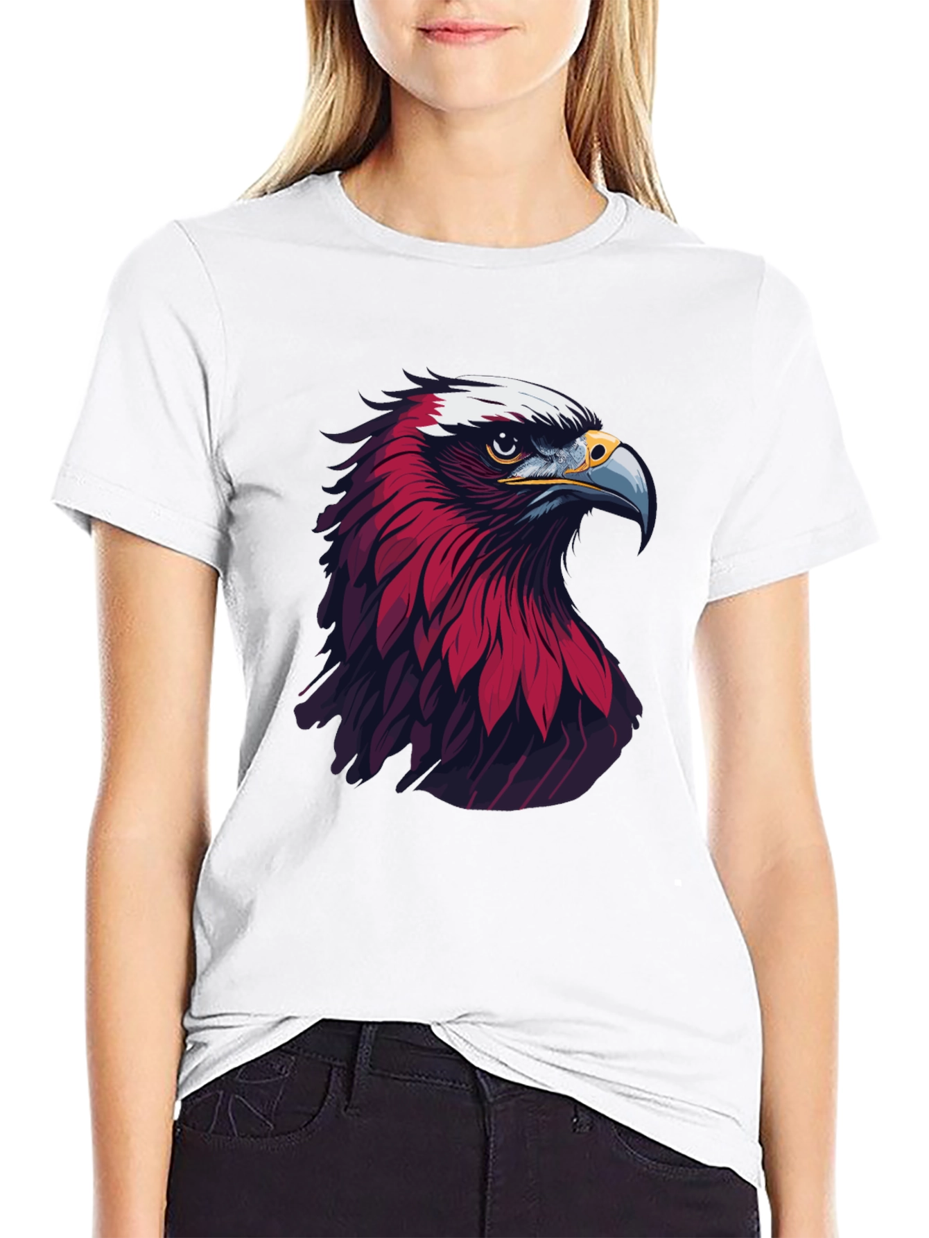 Black Eagle Graphic Print Black T-Shirt view 9