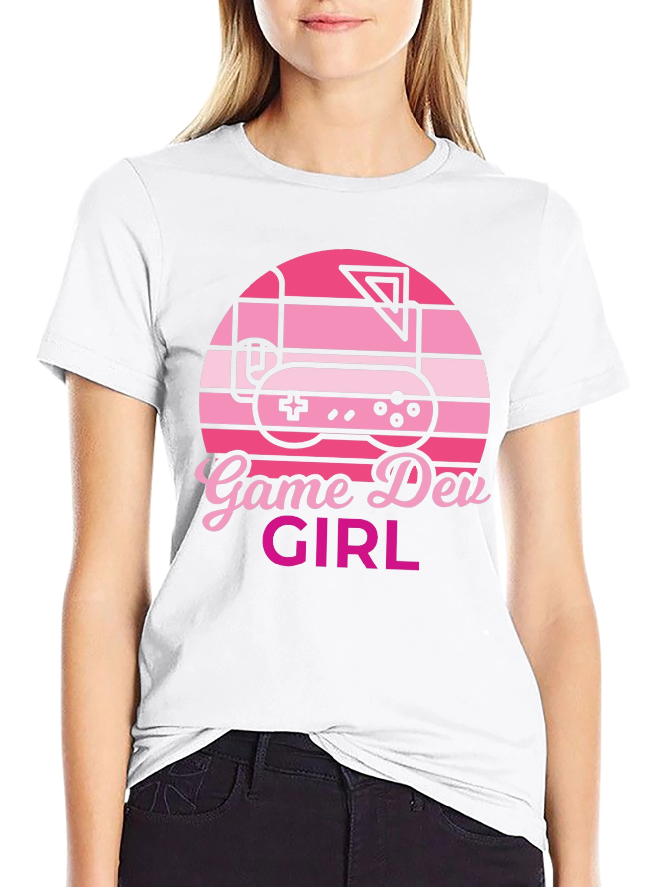 Black Game Dev Girl Retro Style T-Shirt view 9