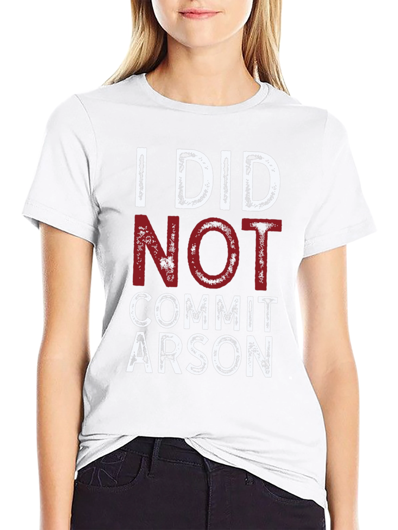 Black I Did Not Commit Arson T-Shirt - Funny Graphic Tee view 9