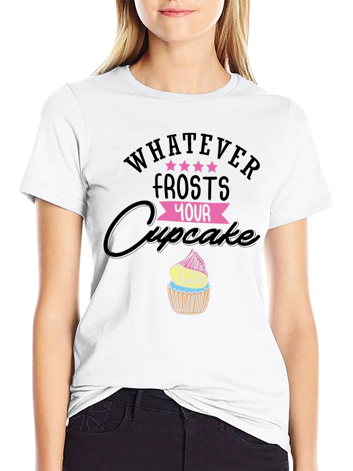 Black Whatever Frosts Your Cupcake Funny T-Shirt view 9