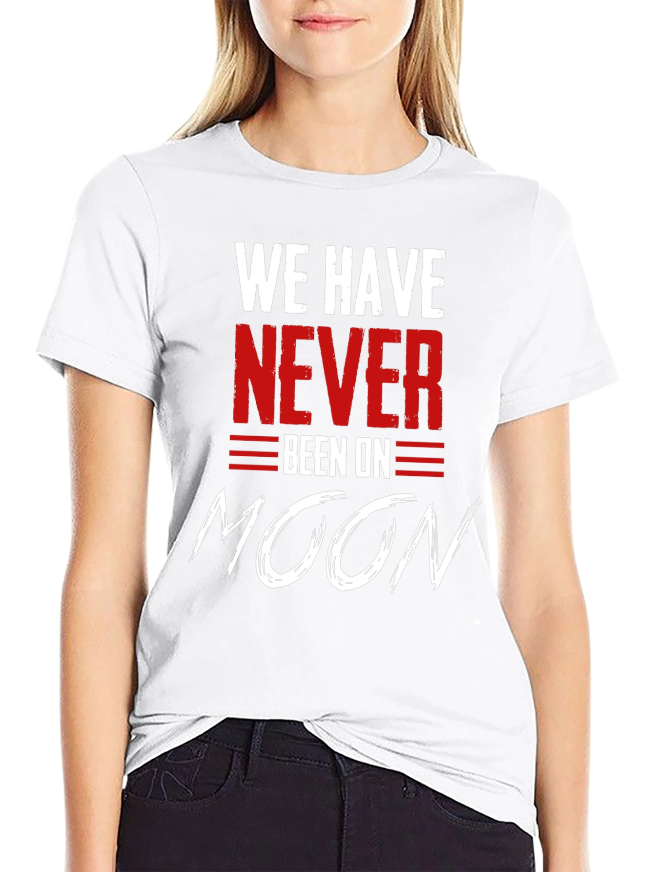 Black We Have Never Been On Moon T-Shirt view 9