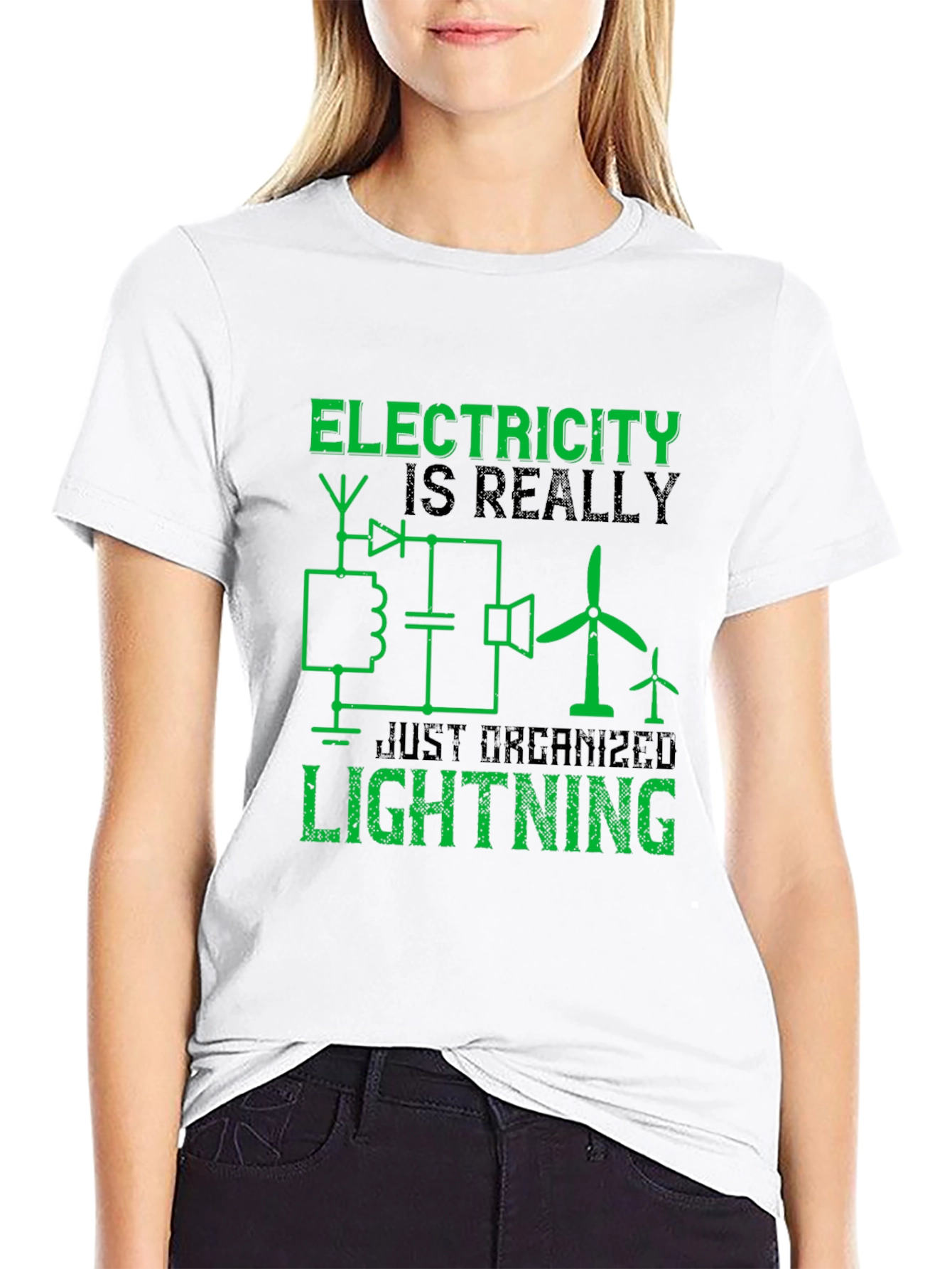 Black Electricity is Really Just Organized Lightning T-Shirt view 9