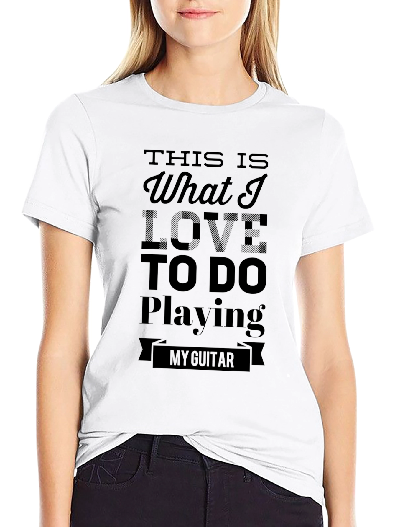 Black Guitar Lover T-Shirt: This is What I Love to Do Playing My Guitar view 9