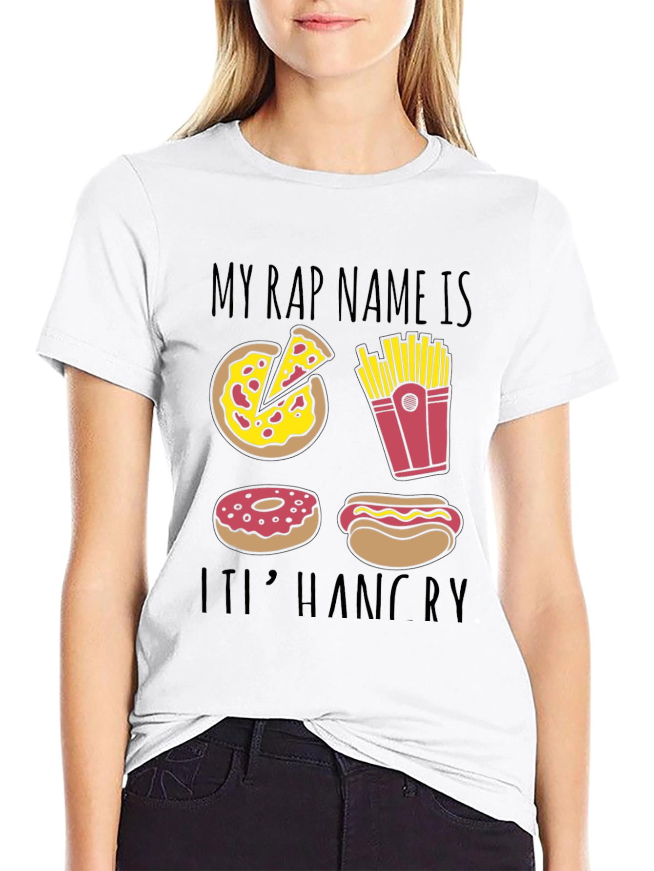 Black My Rap Name Is It's Hangry T-Shirt view 9