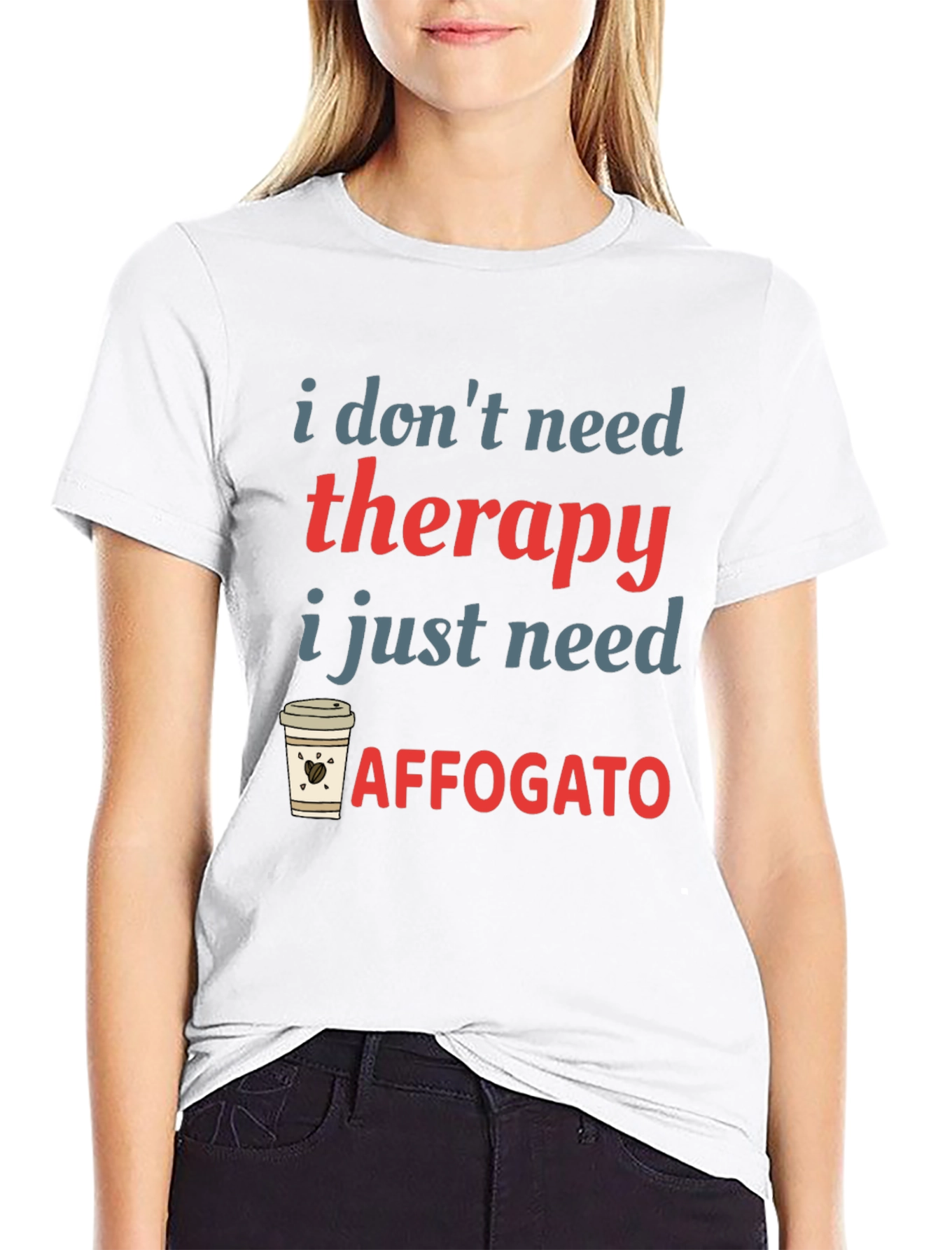 Black Therapy Affogato Graphic Tee - Coffee Lover T-Shirt view 9