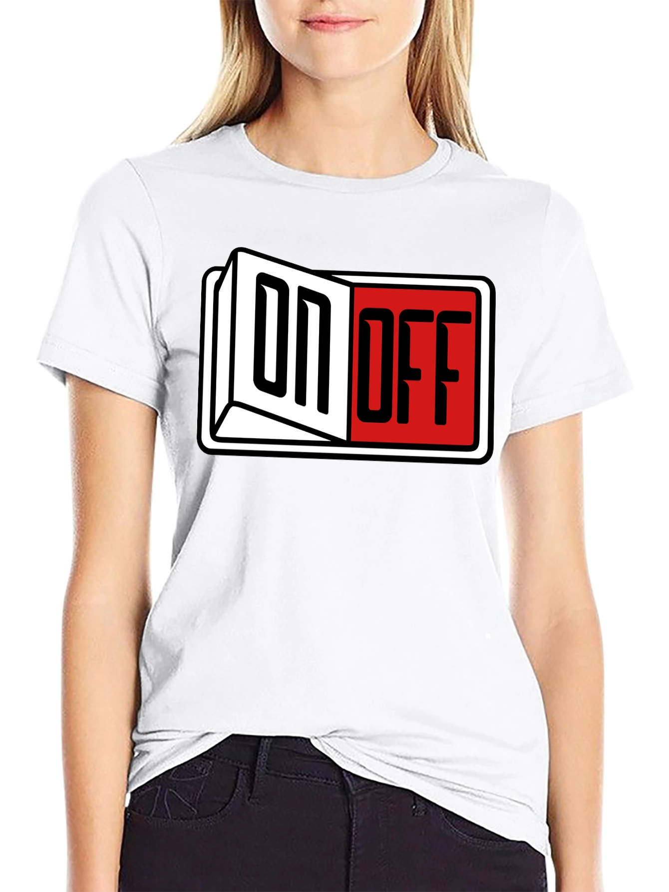Black On Off Graphic T-Shirt view 9