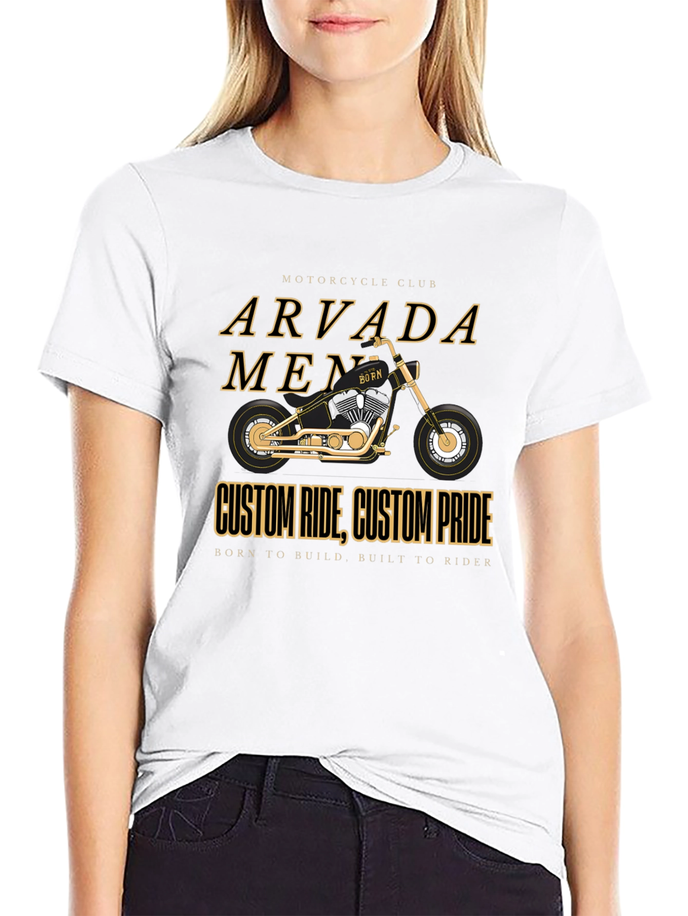 Arvada Men Motorcycle Club Black Graphic T-Shirt - 9