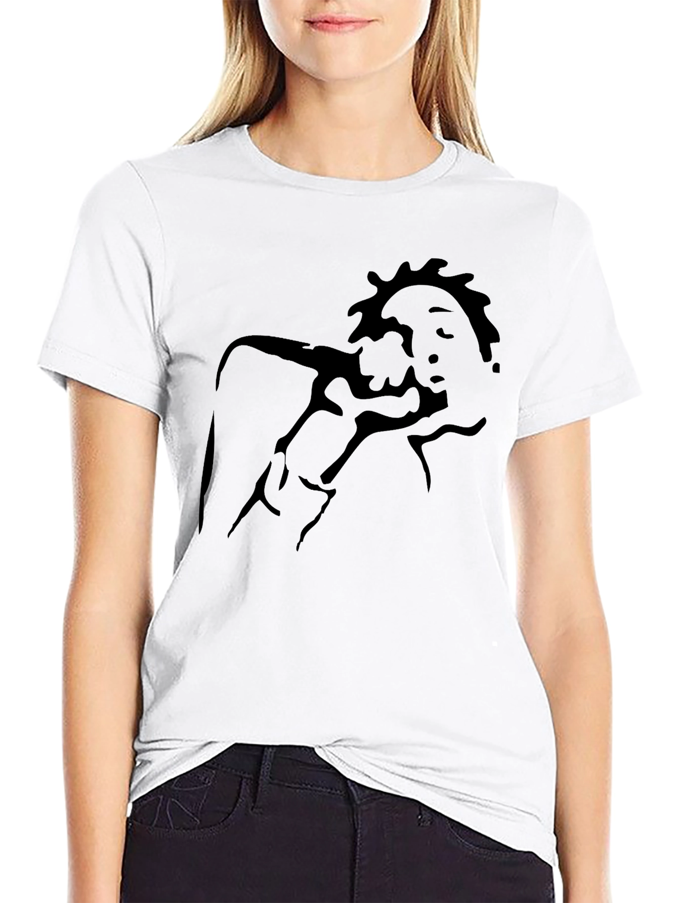 Black Black Silhouette Singer Graphic Tee view 9