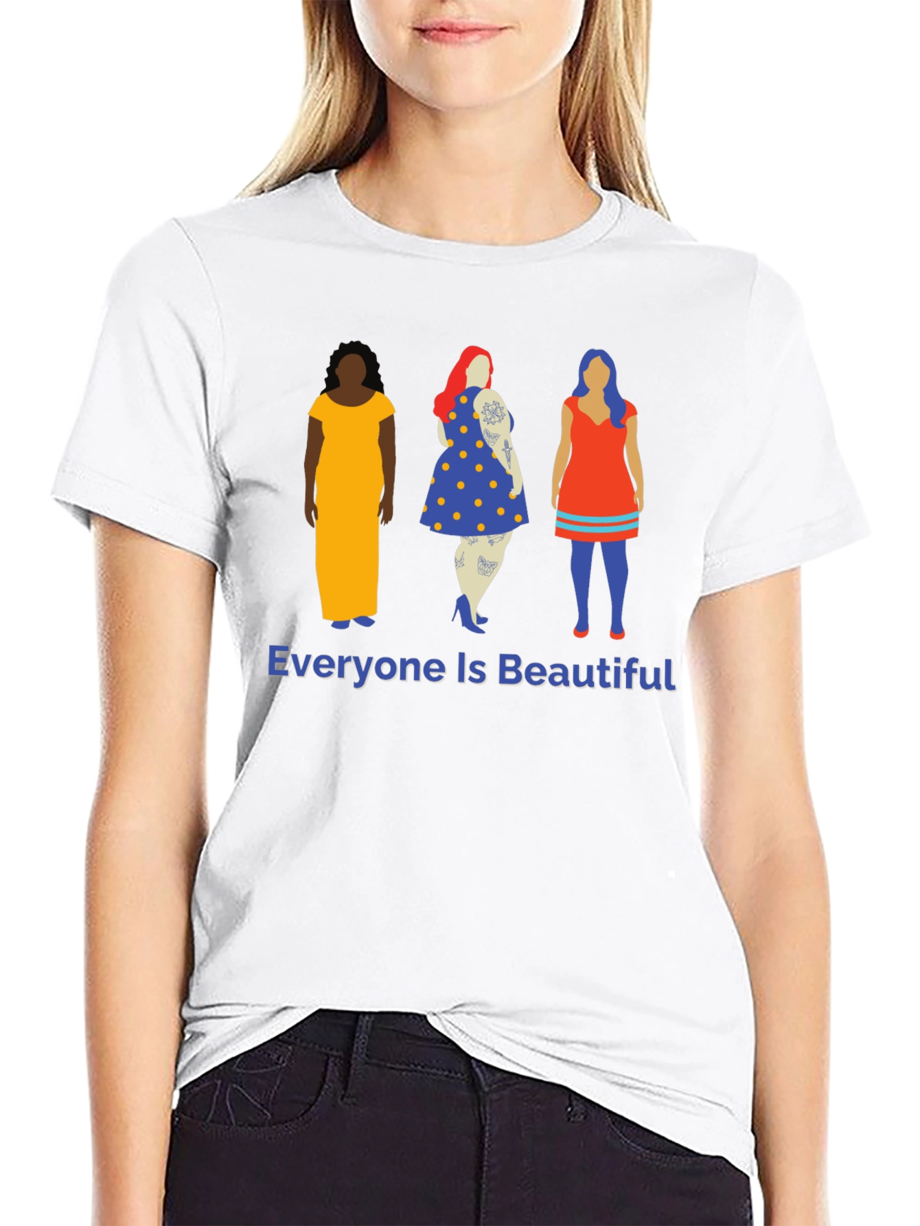 Black Everyone Is Beautiful Graphic Tee view 9
