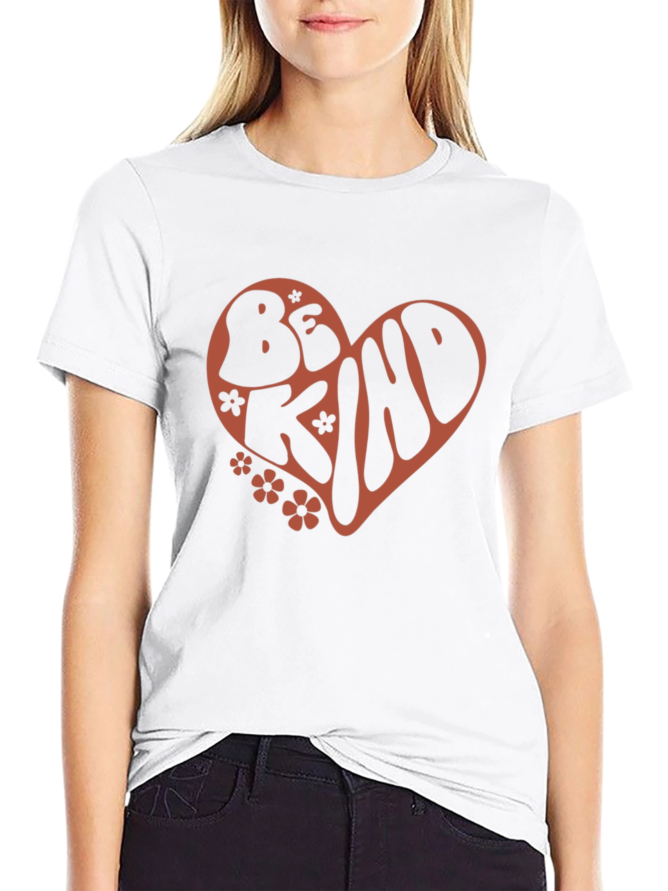 Black Be Kind Retro Heart Graphic Tee - Black view 9