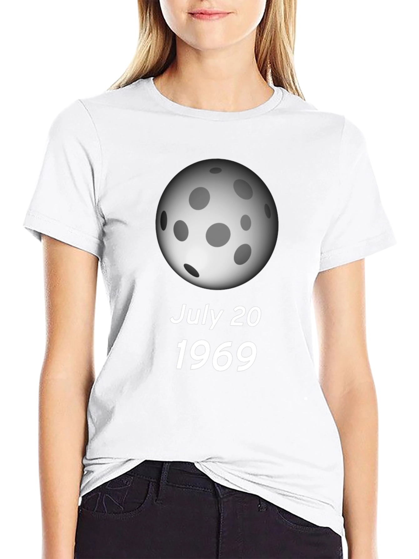 Black July 20 1969 Moon Landing Black T-Shirt view 9