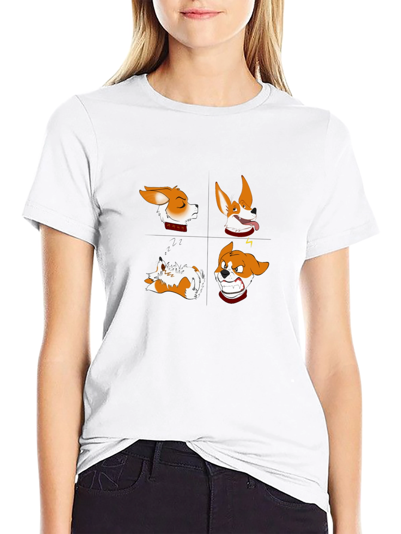 Black Corgi Expressions Graphic Tee - Black view 9