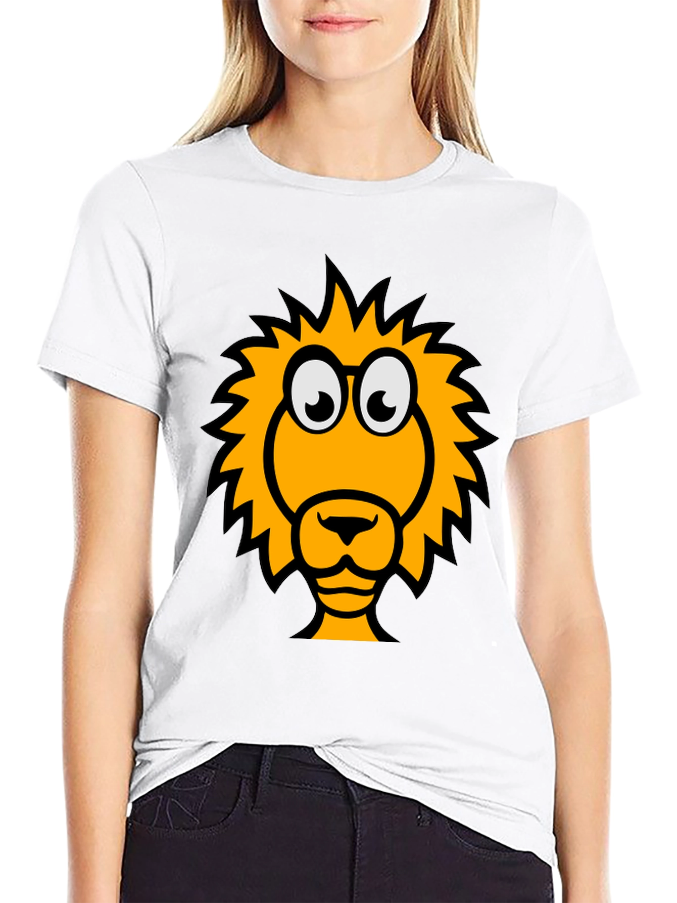 Black Lion Graphic Tee - Black Crew Neck T-Shirt view 9