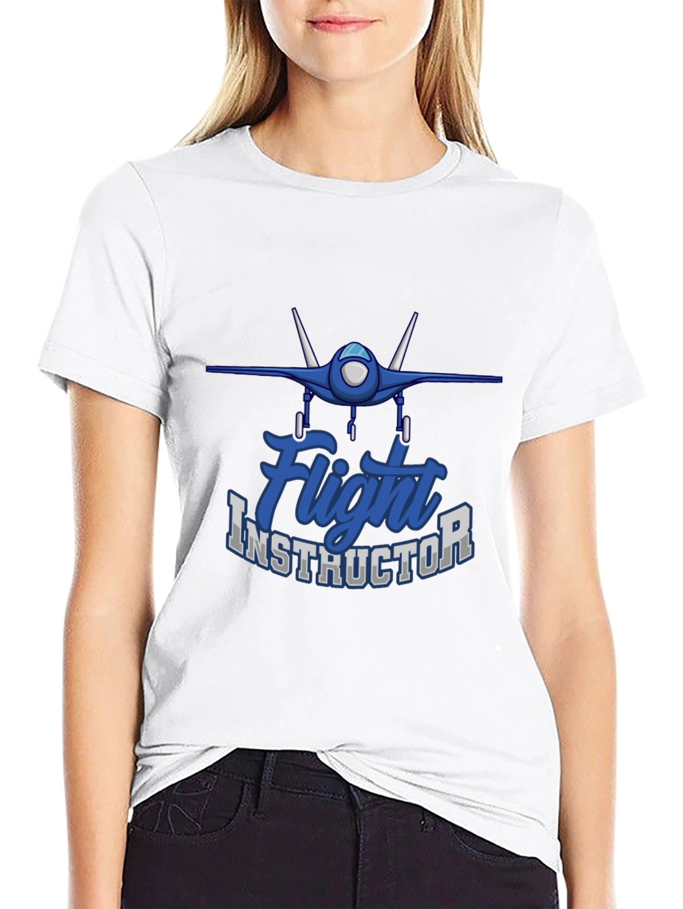 Black Flight Instructor T-Shirt - Aviation Teacher Apparel view 9