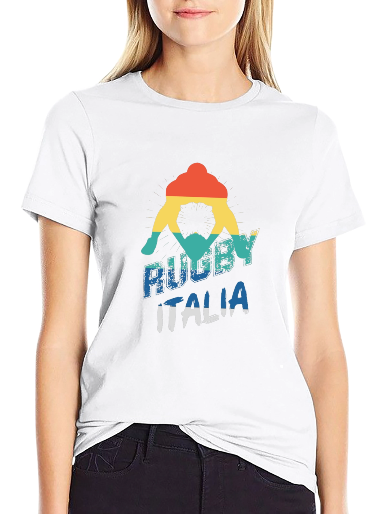 Black Rugby Italia Graphic Tee - Retro Style view 9