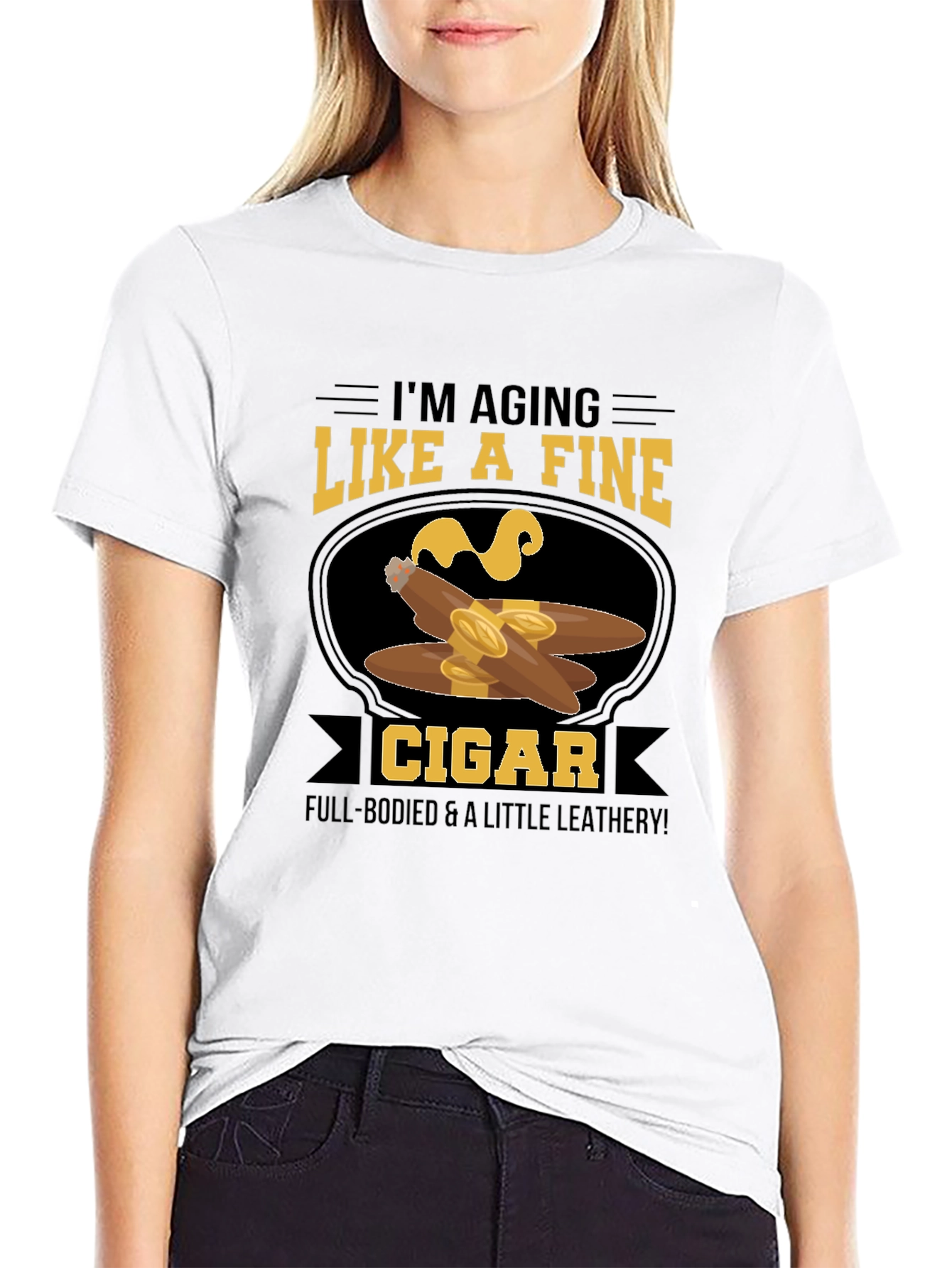 Black Aging Like a Fine Cigar T-Shirt view 9