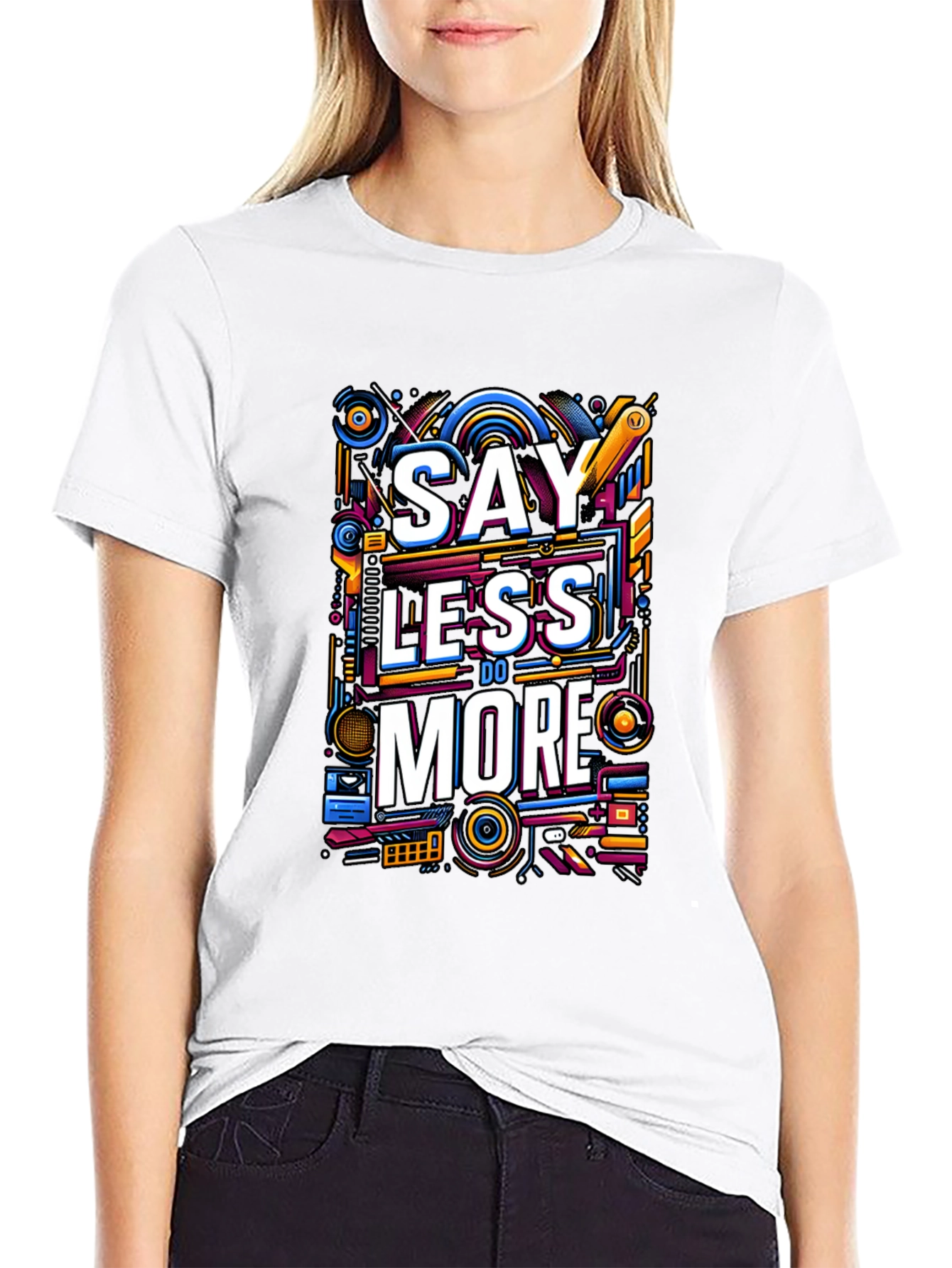 Black Say Less Do More Graphic Tee - Black view 9