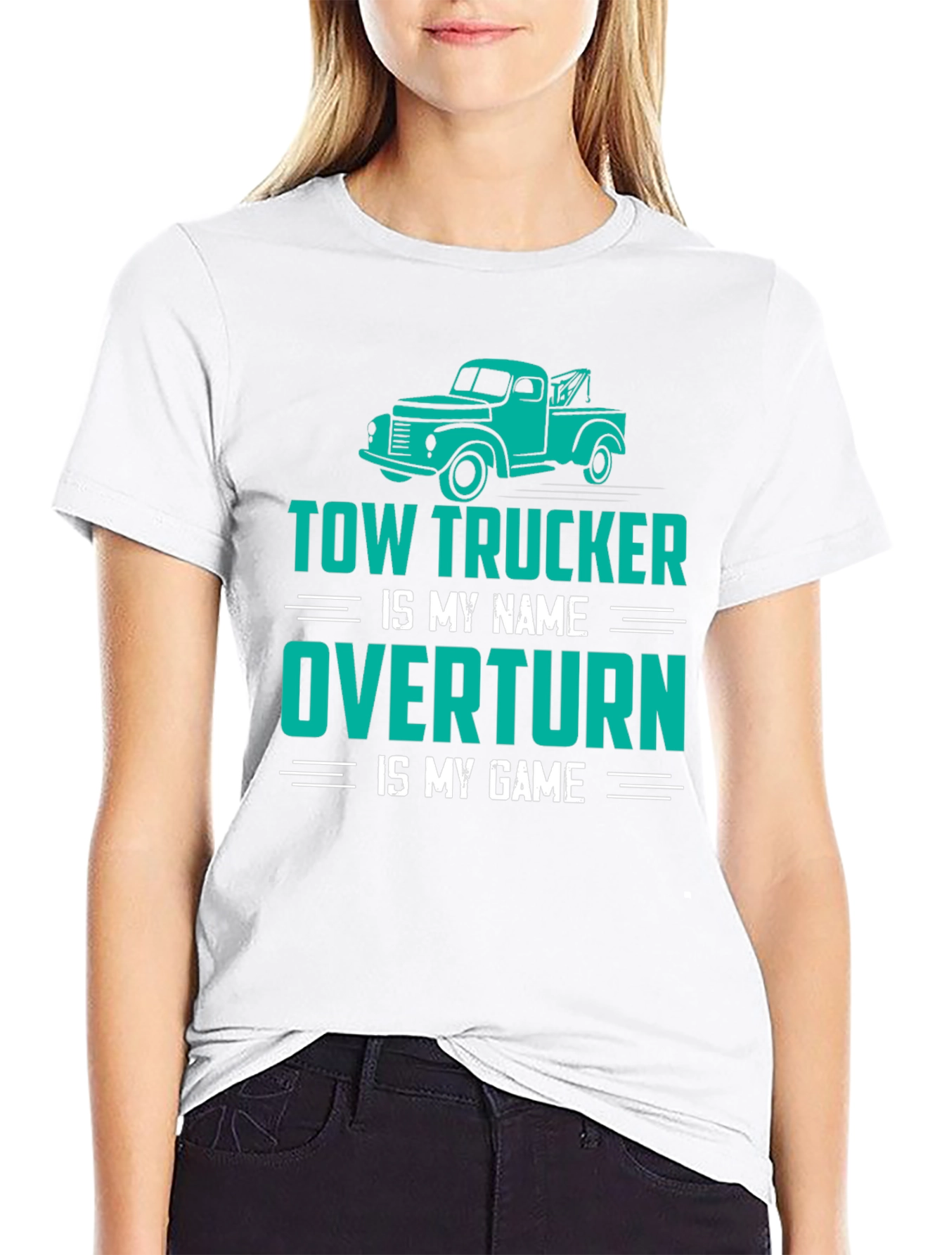 Black Tow Trucker Tee - Overtturn is My Game view 9