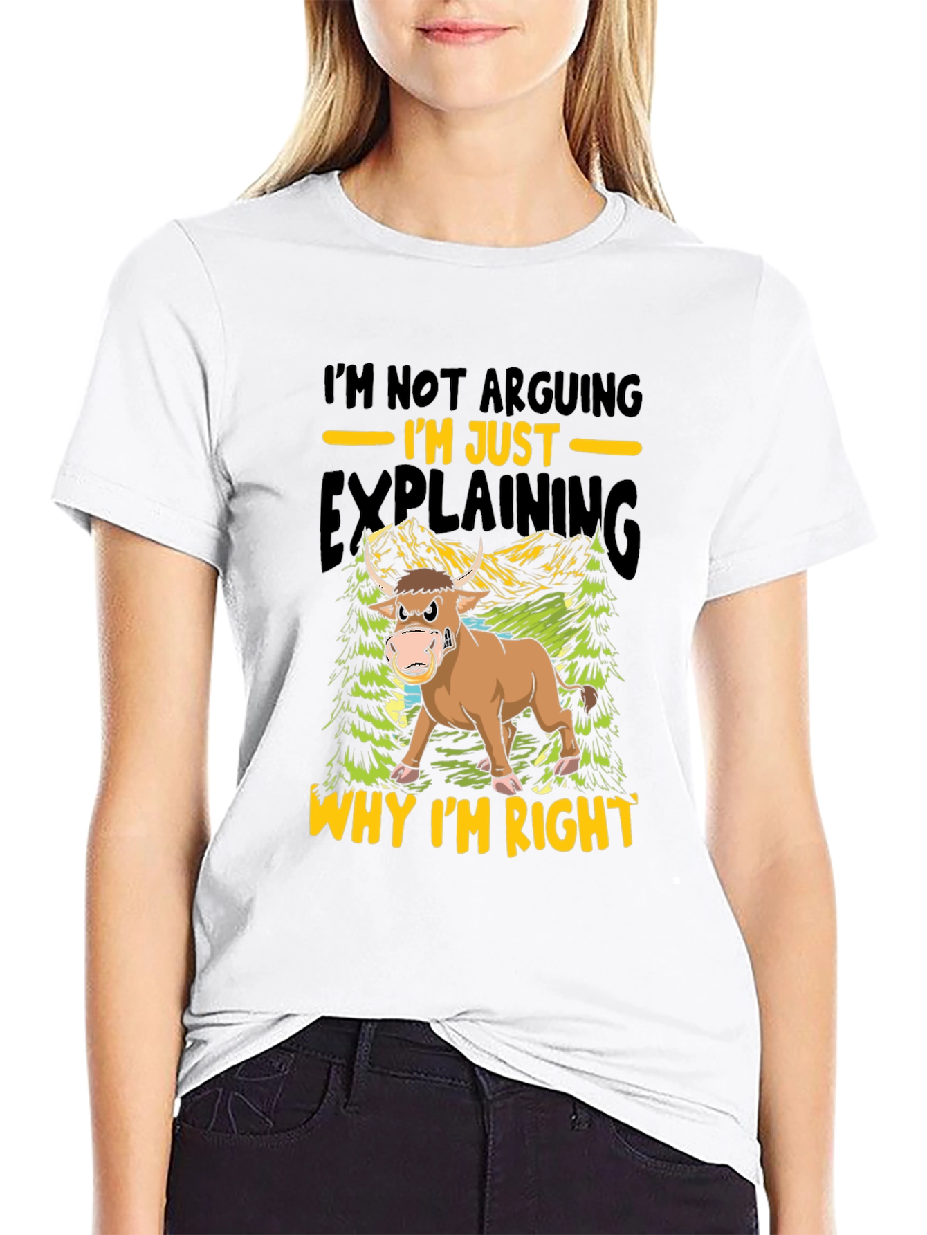 Black Funny Bull T-Shirt - I'm Not Arguing, I'm Just Explaining! view 9