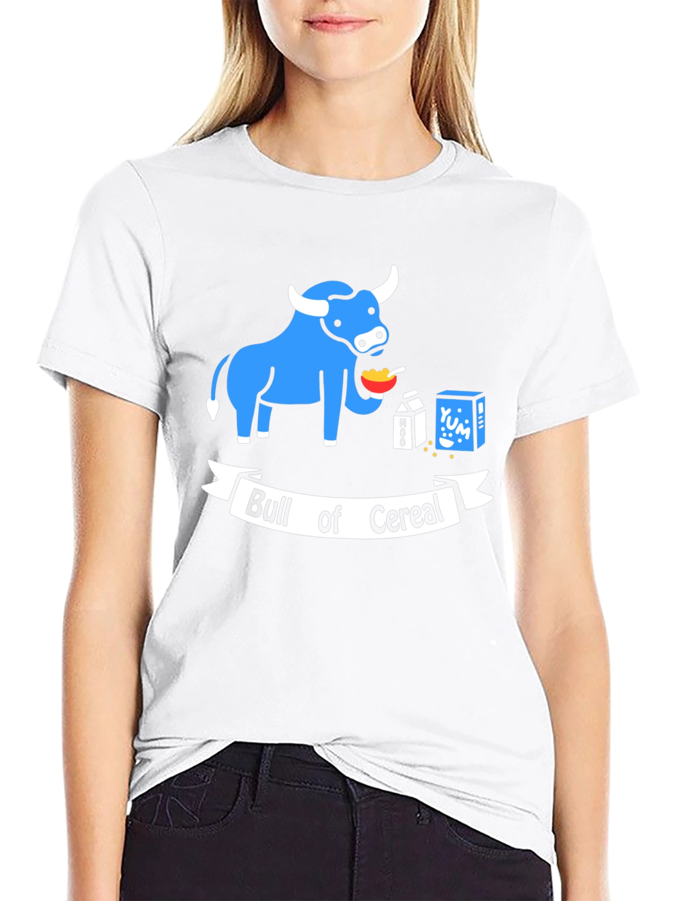 Black Bull of Cereal T-Shirt: Funny Cartoon Graphic Tee view 9