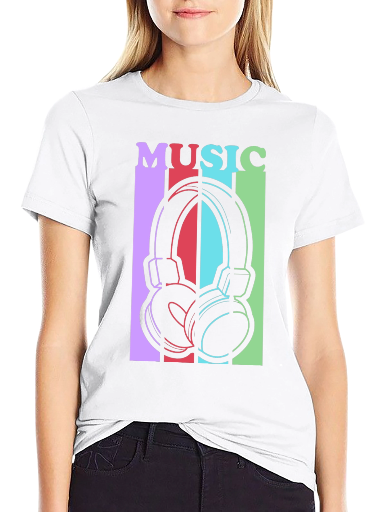 Black Music Headphones Graphic Tee - Stylish Unisex T-Shirt view 9