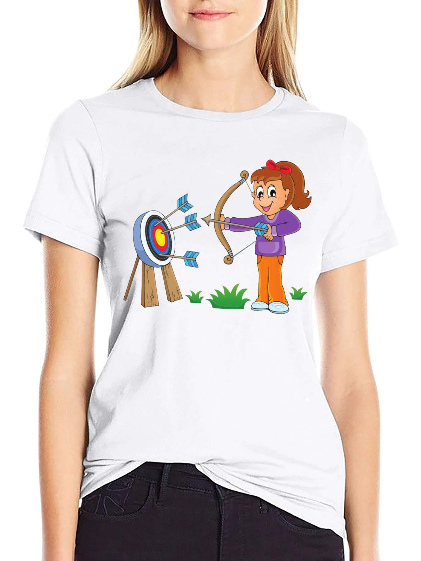 Black Archery Cartoon T-Shirt view 9