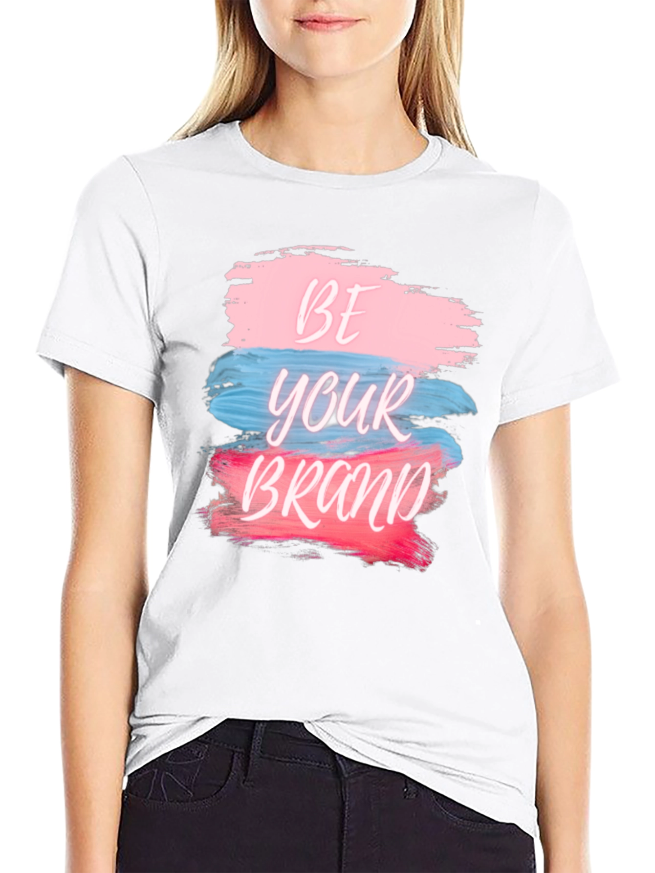 Black Be Your Brand Graphic Tee - Stylish Cotton Blend view 9
