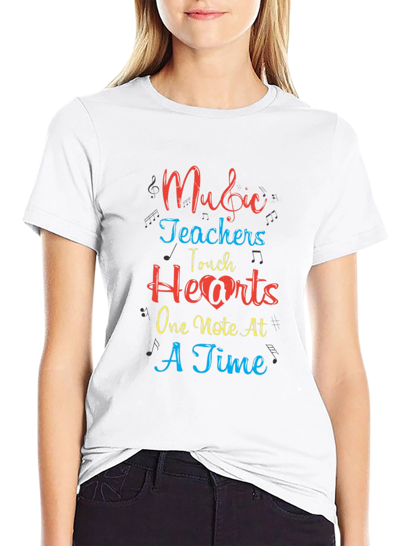Black Music Teacher Heart T-Shirt view 9