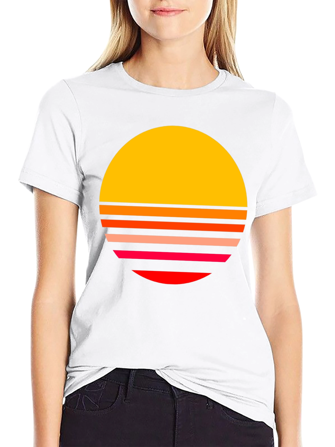 Black Retro Sunset T-Shirt - Vintage Style Graphic Tee view 9