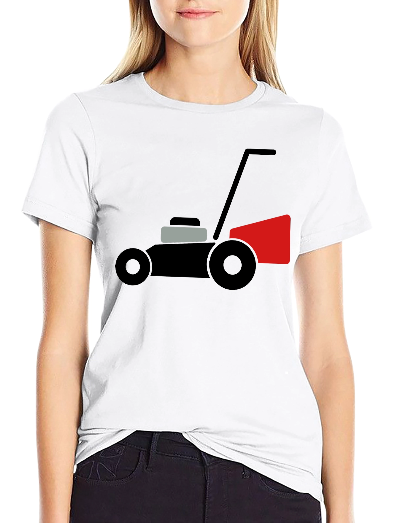 Black Lawn Mower Graphic Tee - Black Cotton Comfort view 9