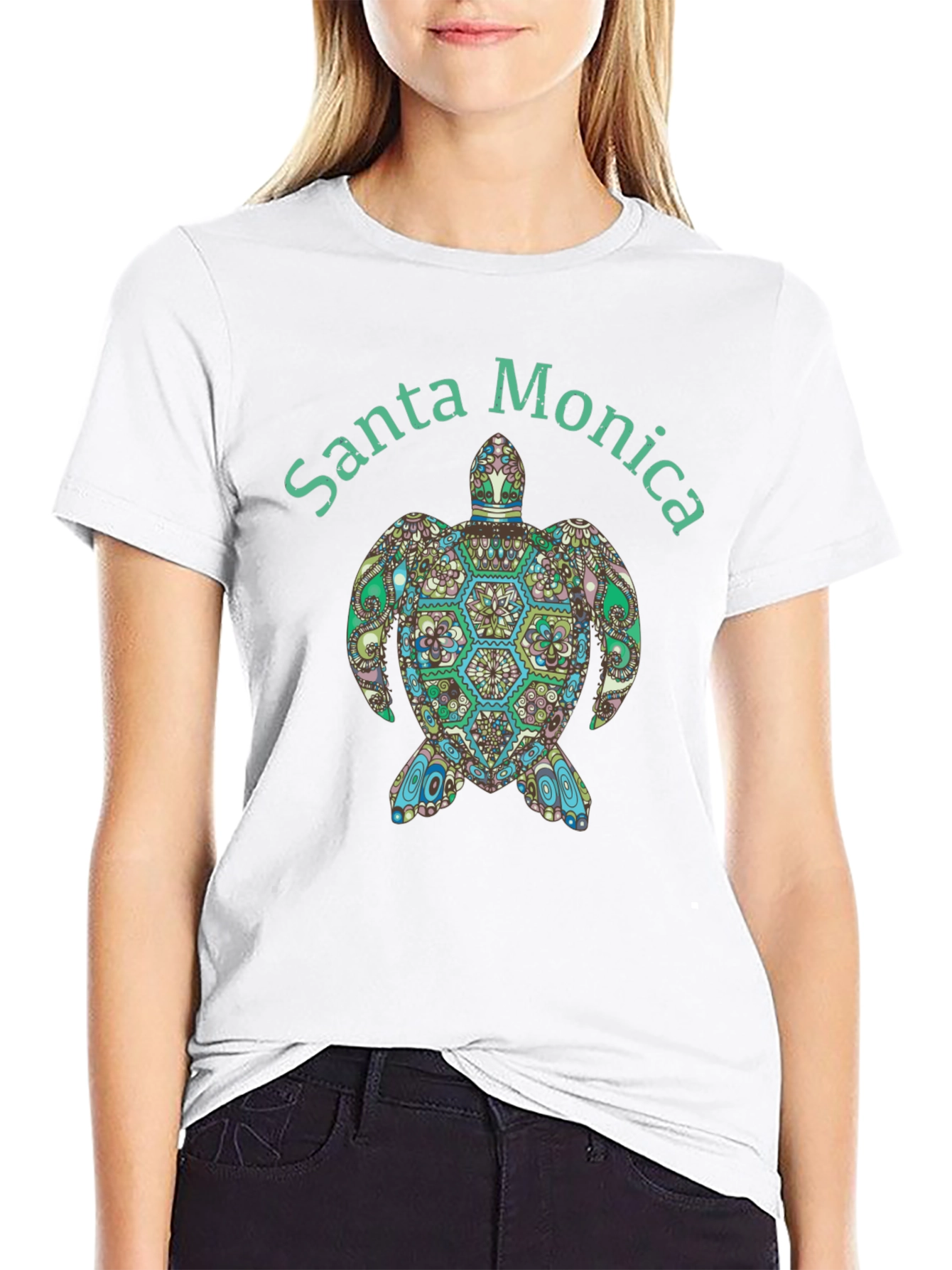 Black Santa Monica Turtle Graphic Tee - Black view 9