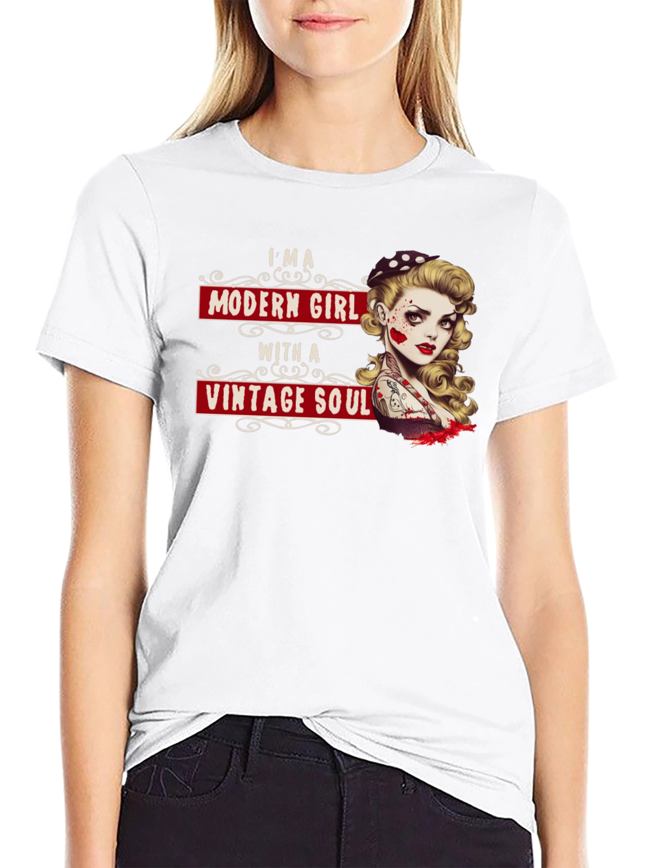 Black Modern Girl Vintage Soul Graphic Tee view 9