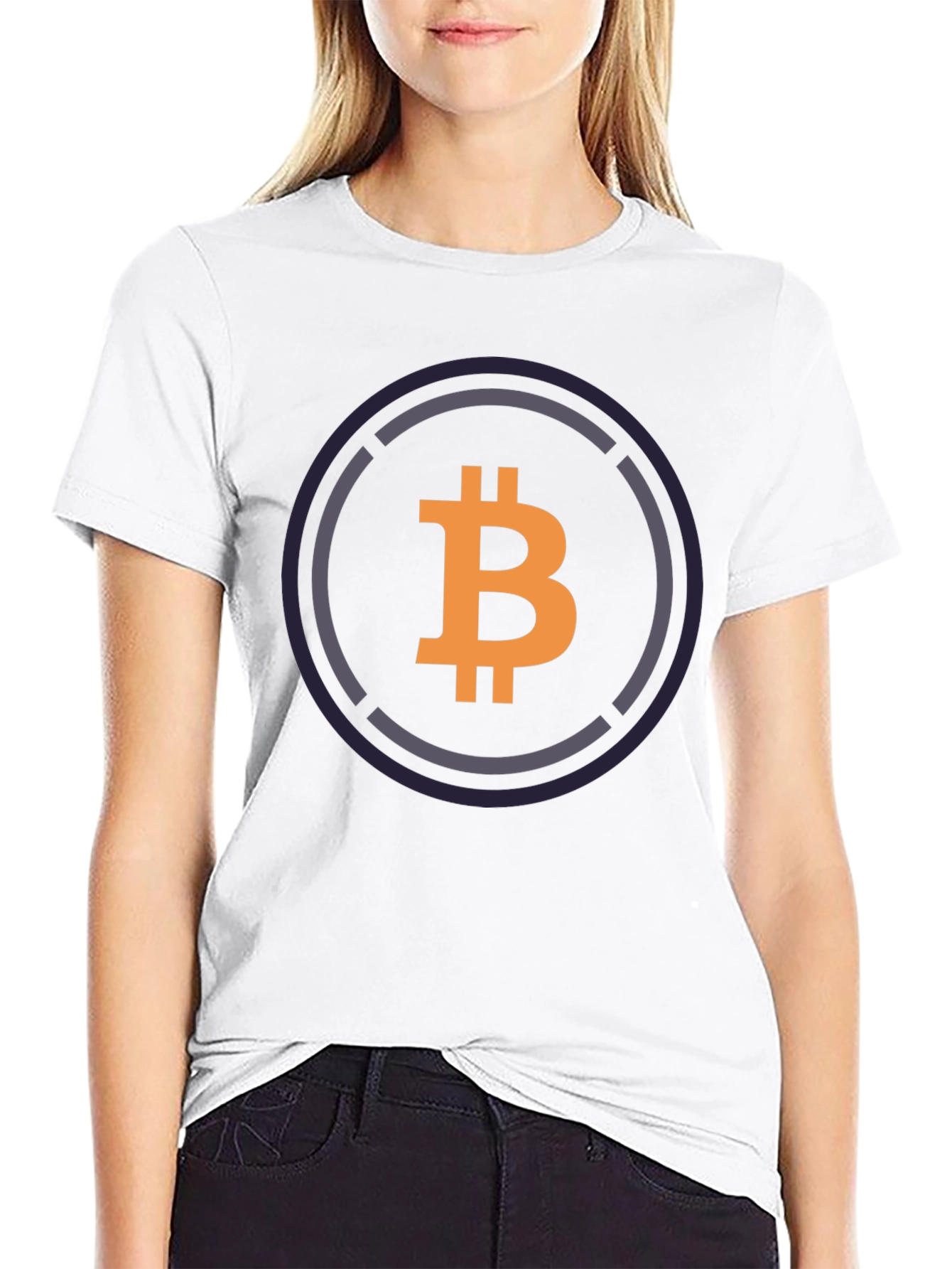Black Bitcoin Logo Black T-Shirt - Crypto Currency Tee view 9