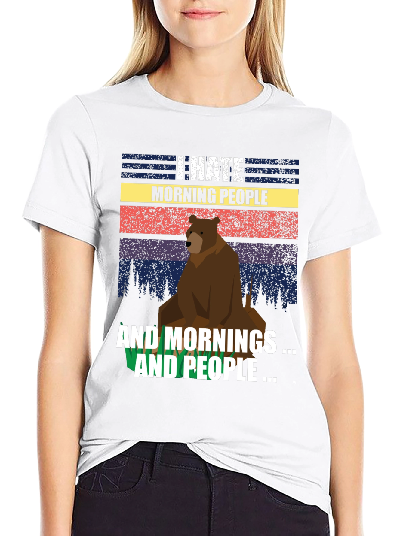 Black I Hate Morning People Graphic Tee view 9