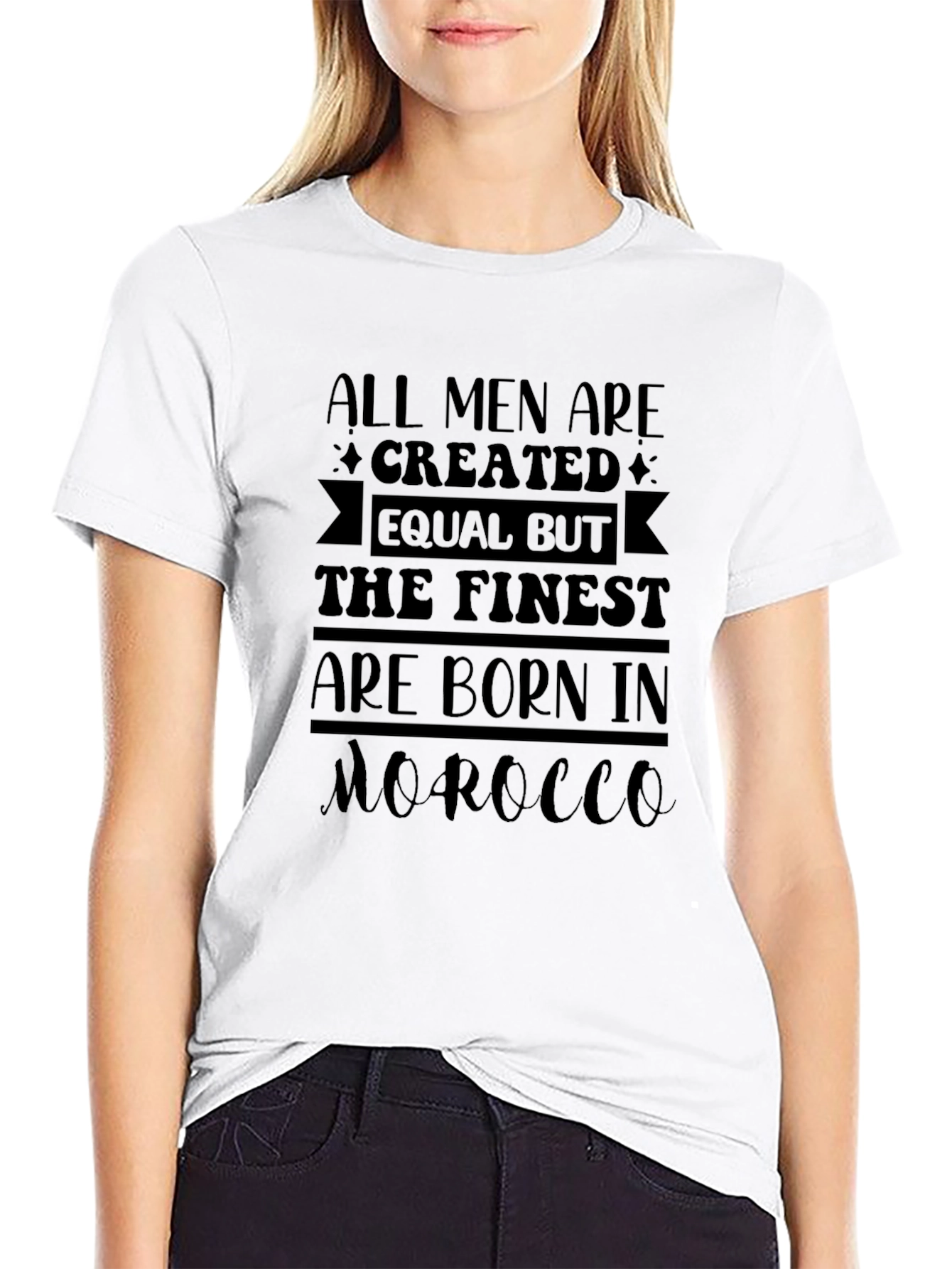 Black Finest Born in Morocco Graphic Tee - Soft Cotton view 9