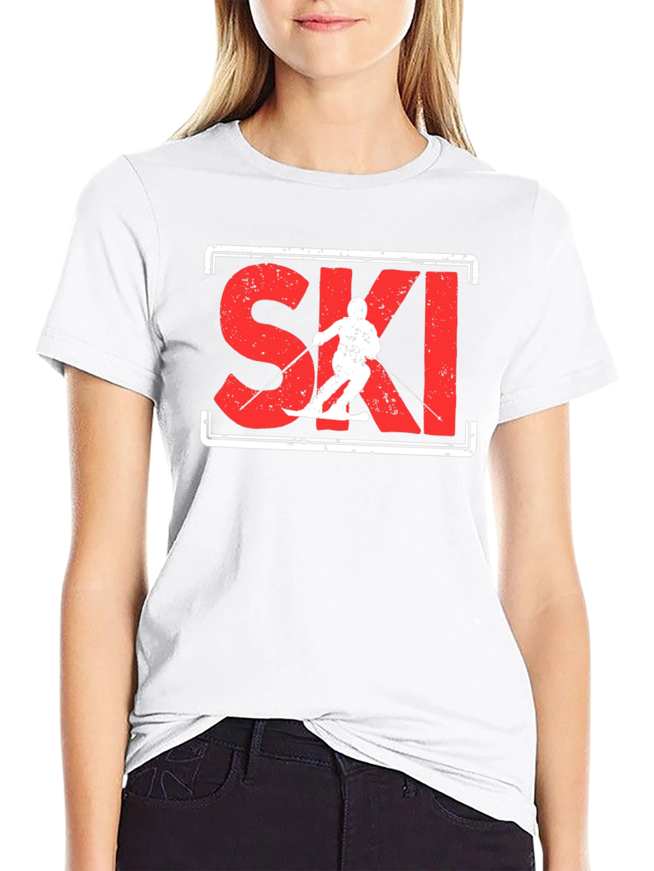 SKI Graphic Tee - Black Cotton Blend - 9