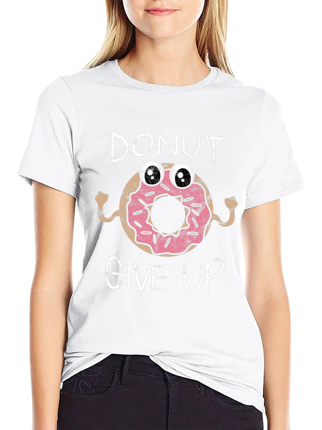 Black Donut Give Up Graphic Tee view 9