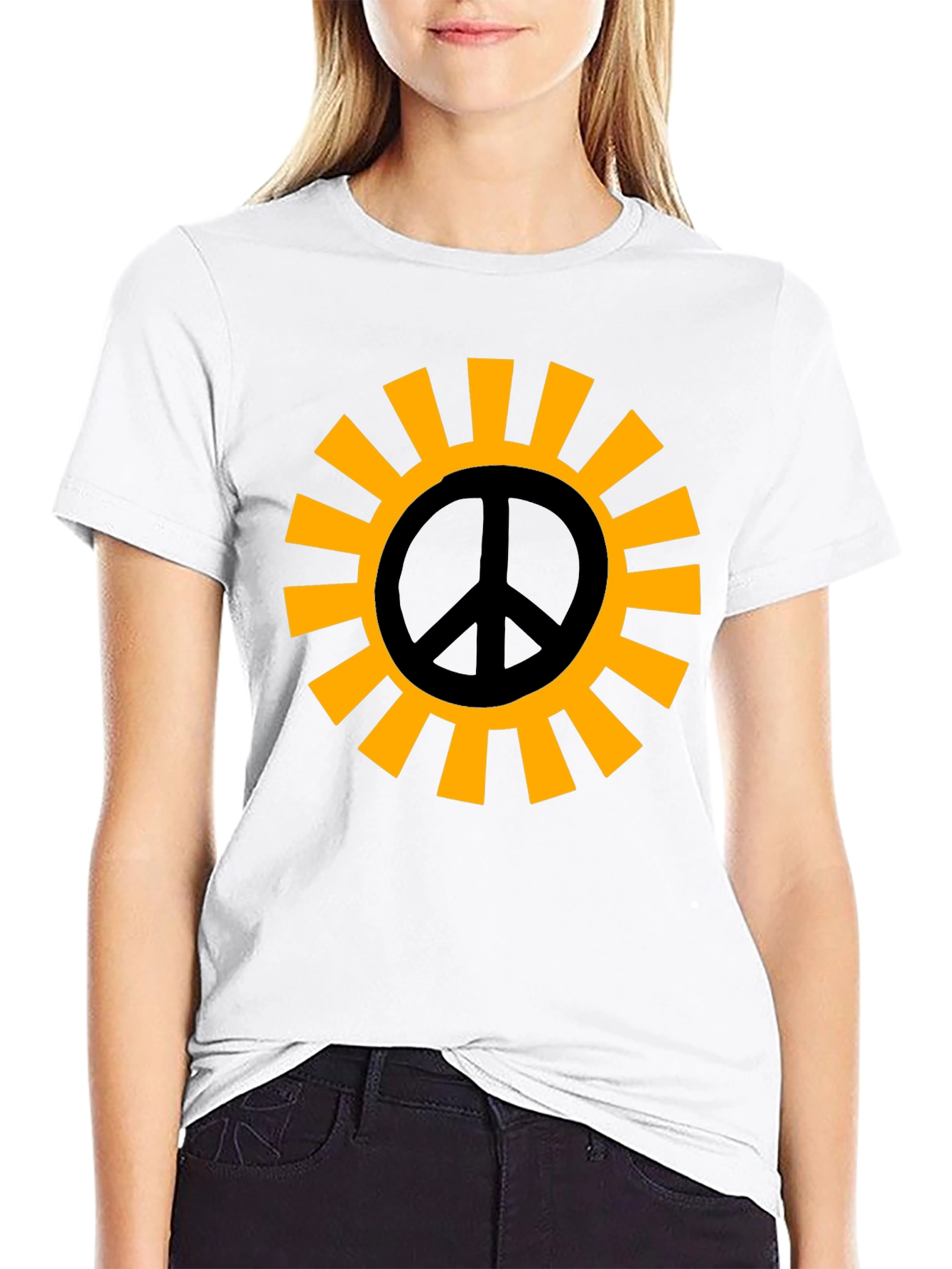 Black Peace Sun Graphic T-Shirt view 9