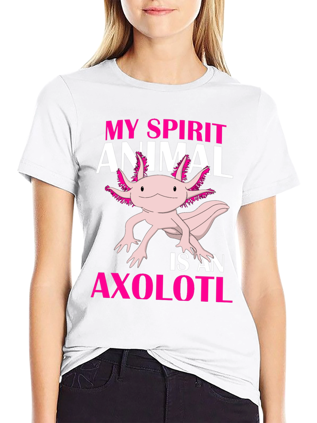 Black Axolotl Spirit Animal Graphic Tee - Black view 9