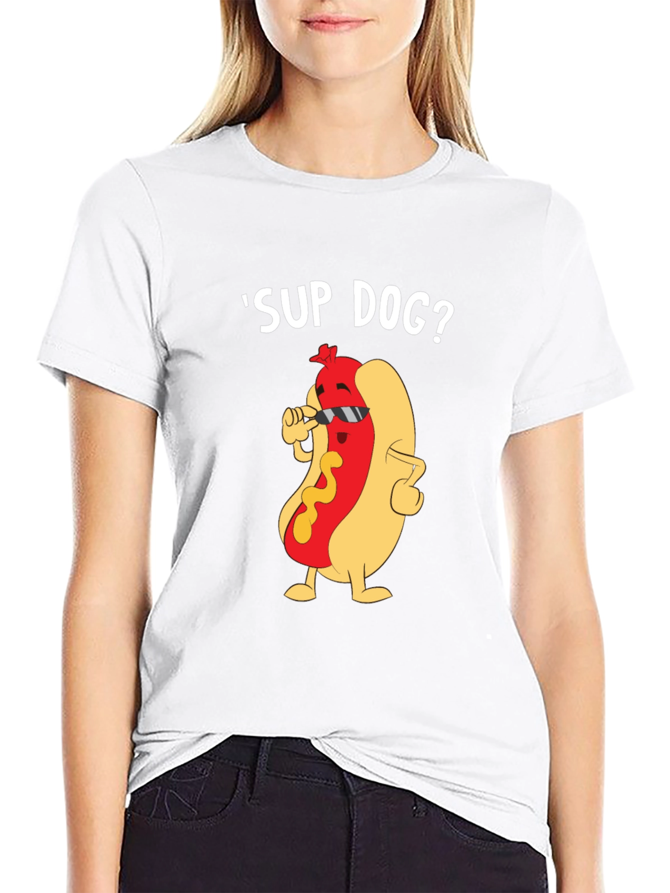 Black Cool Hot Dog Graphic Tee - Funny Pun T-Shirt view 9