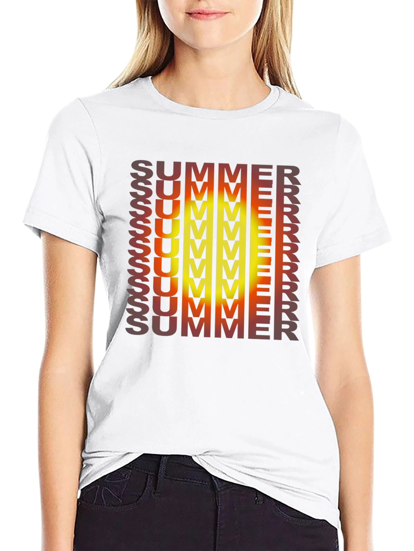 Black Summer Gradient Graphic Tee view 9