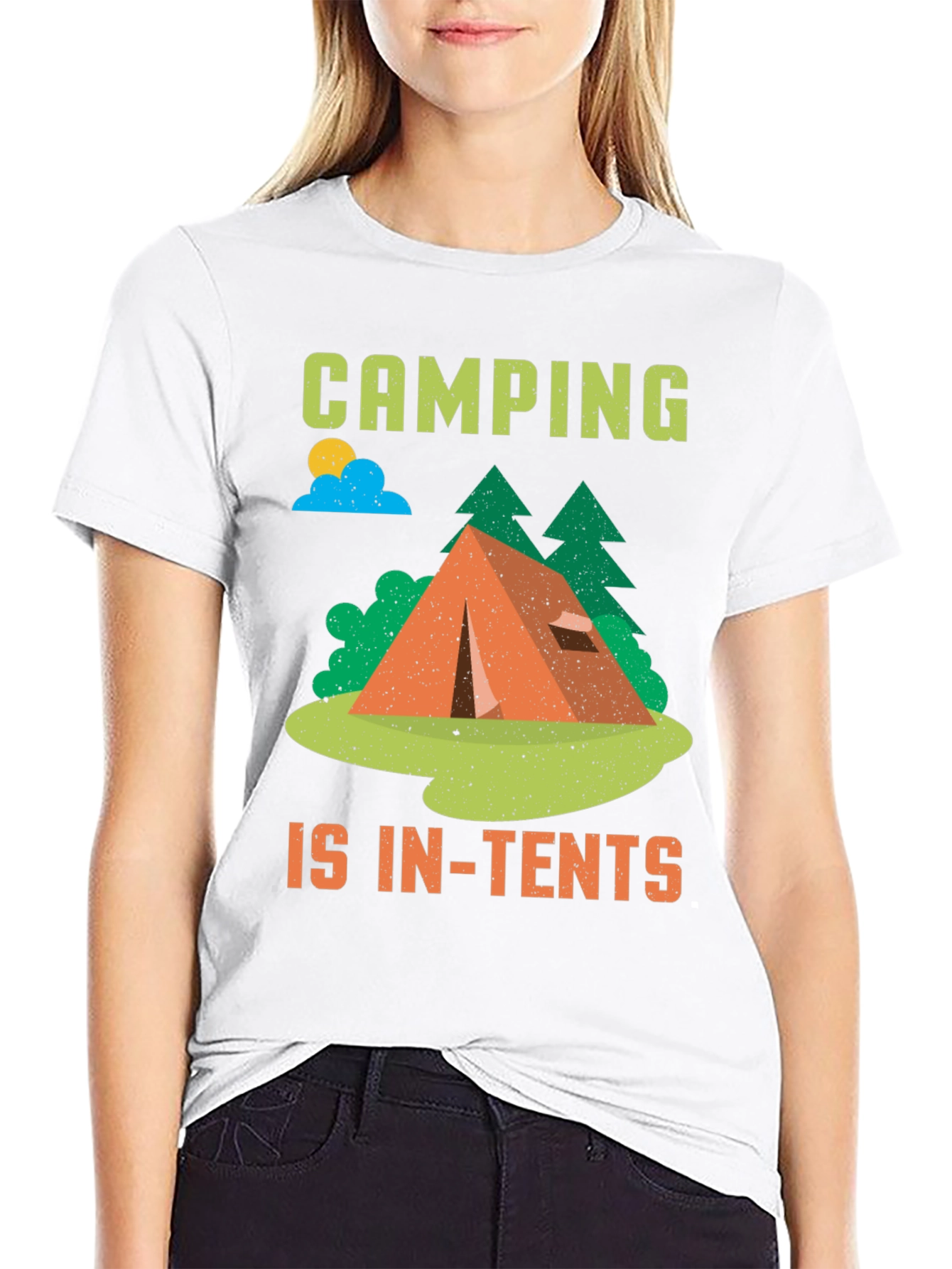 Black Camping is In-Tents Black T-Shirt view 9