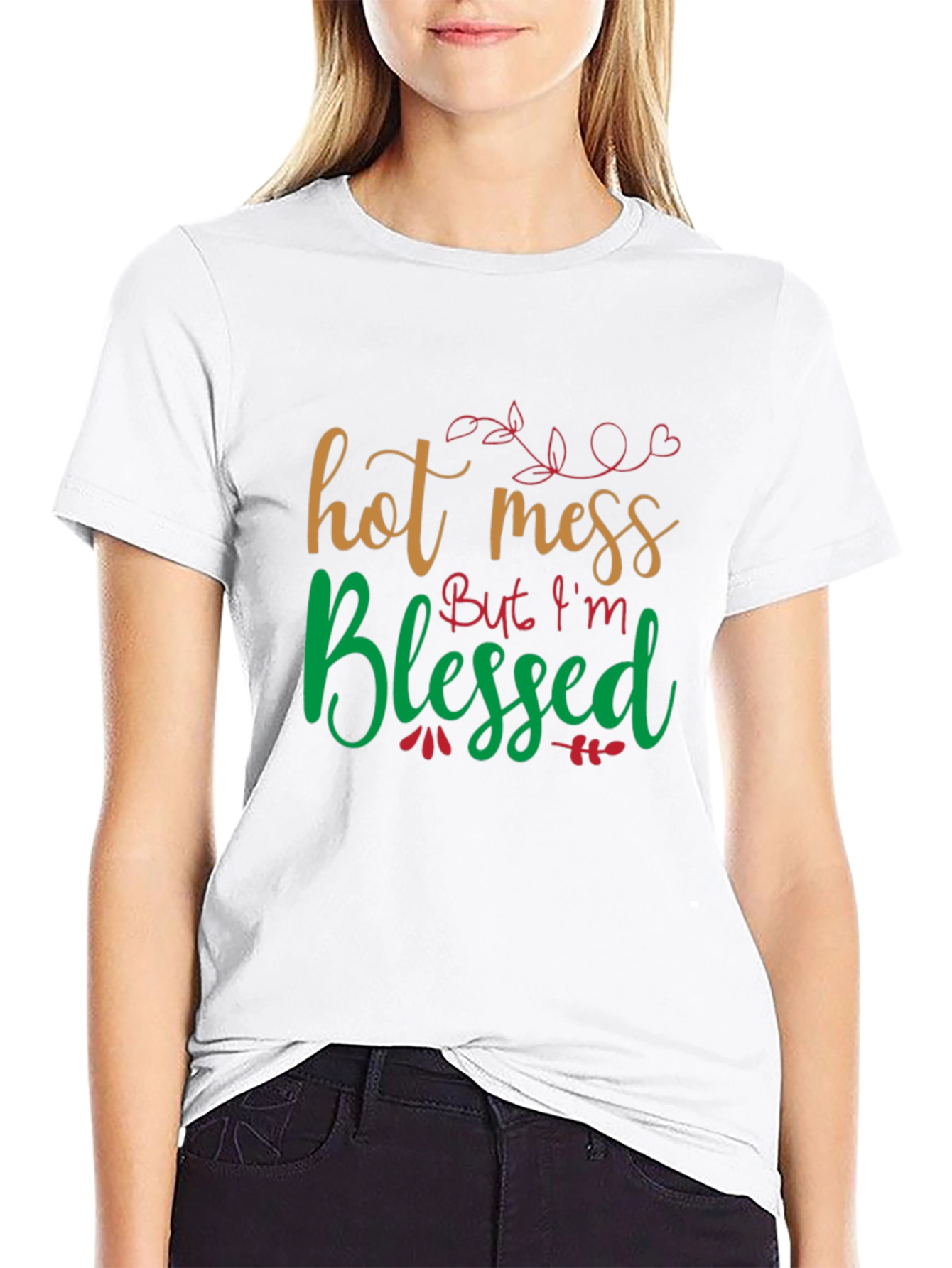 Black Hot Mess But I'm Blessed T-Shirt view 9