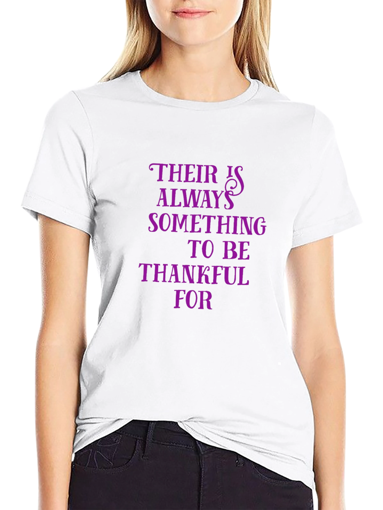 Black Inspirational T-Shirt: Always Something to be Thankful For view 9
