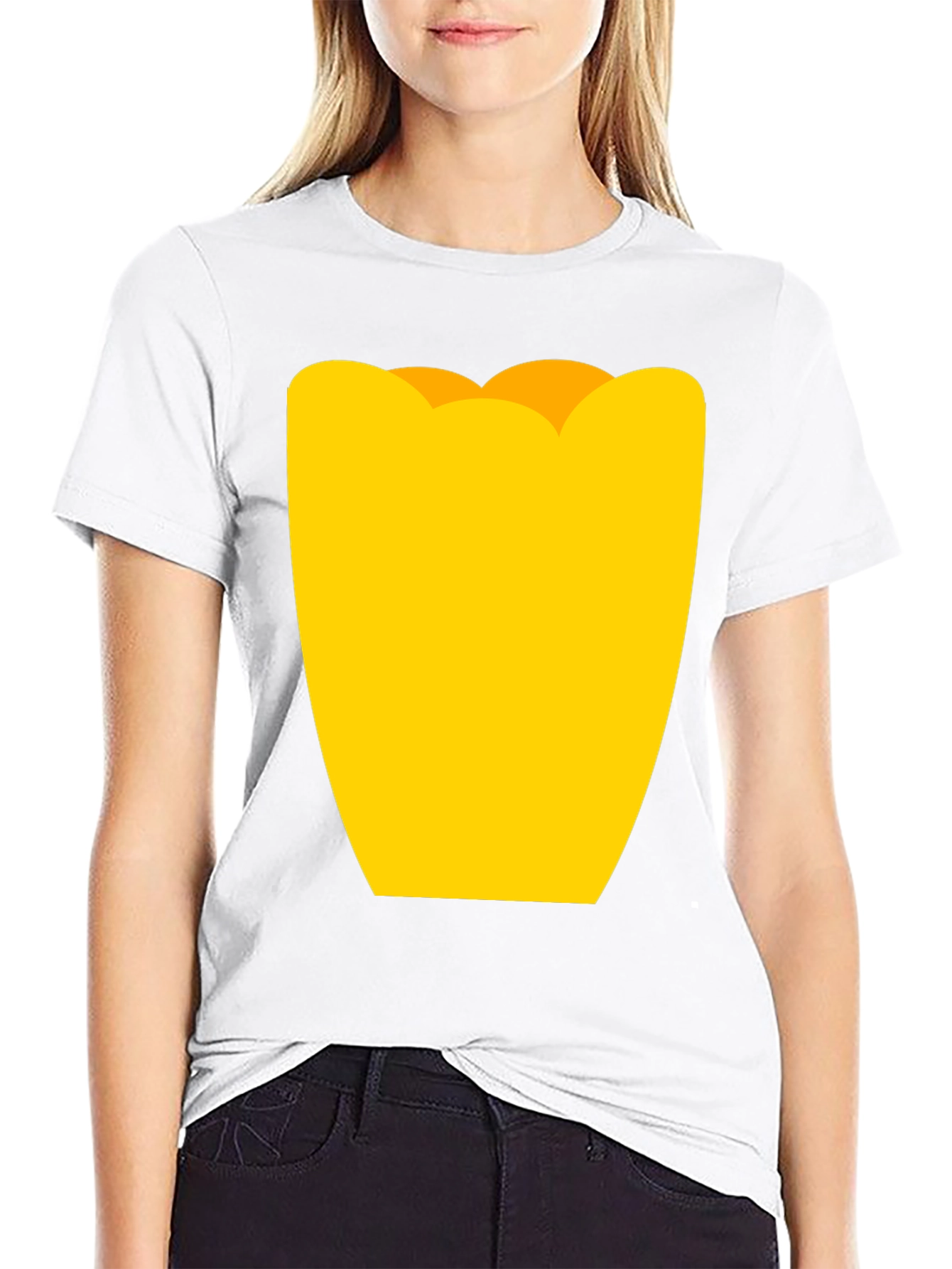 Black Mens Black Graphic Tee - Yellow Tulip Design view 9