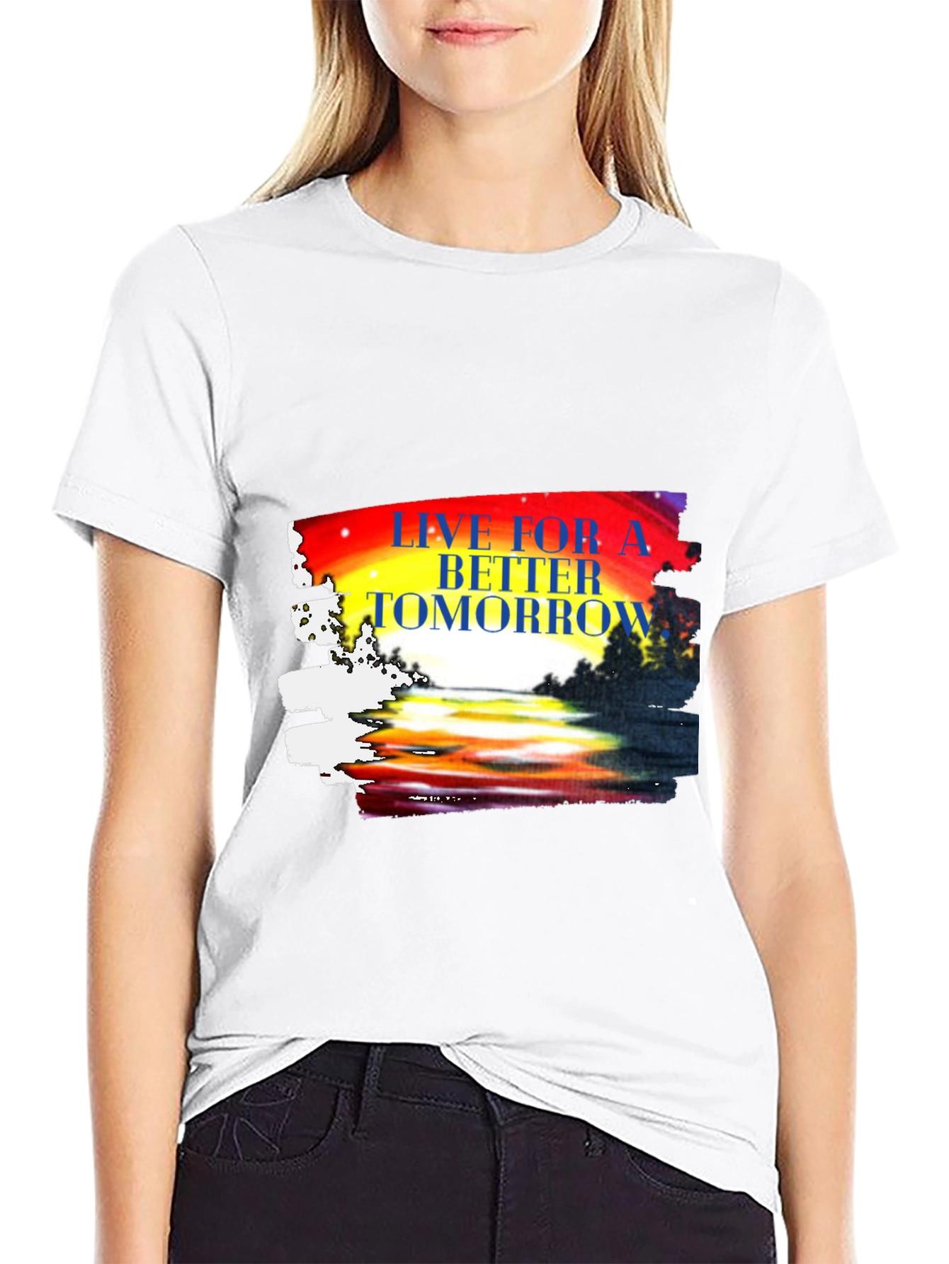 Black Live for a Better Tomorrow Graphic T-Shirt view 9